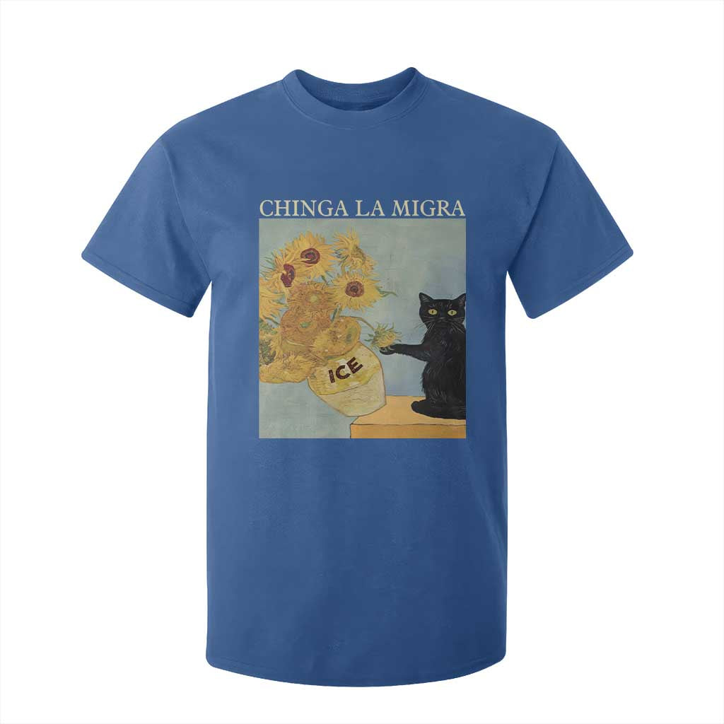 Chinga la Migra T Shirt For Kid Subtle FDT Black Cat Meme Van Gogh Art TS10 Royal Blue Print Your Wear