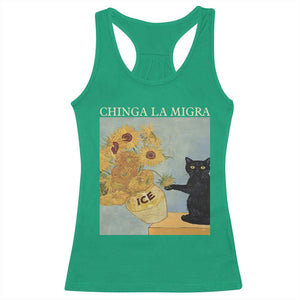 Chinga la Migra Racerback Tank Top Subtle FDT Black Cat Meme Van Gogh Art TS10 Irish Green Print Your Wear