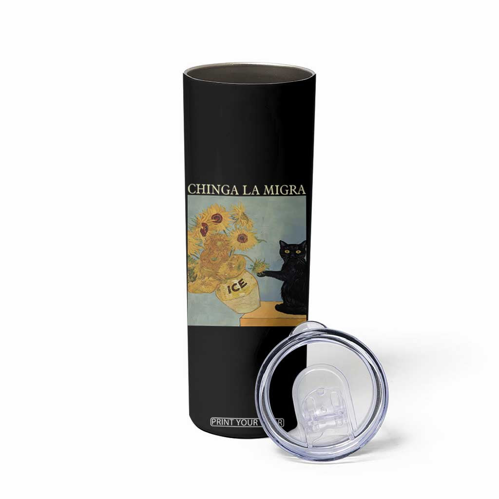 Chinga la Migra Skinny Tumbler Subtle FDT Black Cat Meme Van Gogh Art TS10 Print Your Wear