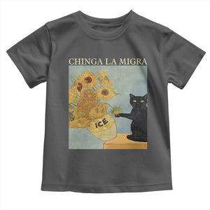 Chinga la Migra Toddler T Shirt Subtle FDT Black Cat Meme Van Gogh Art TS10 Dark Heather Print Your Wear