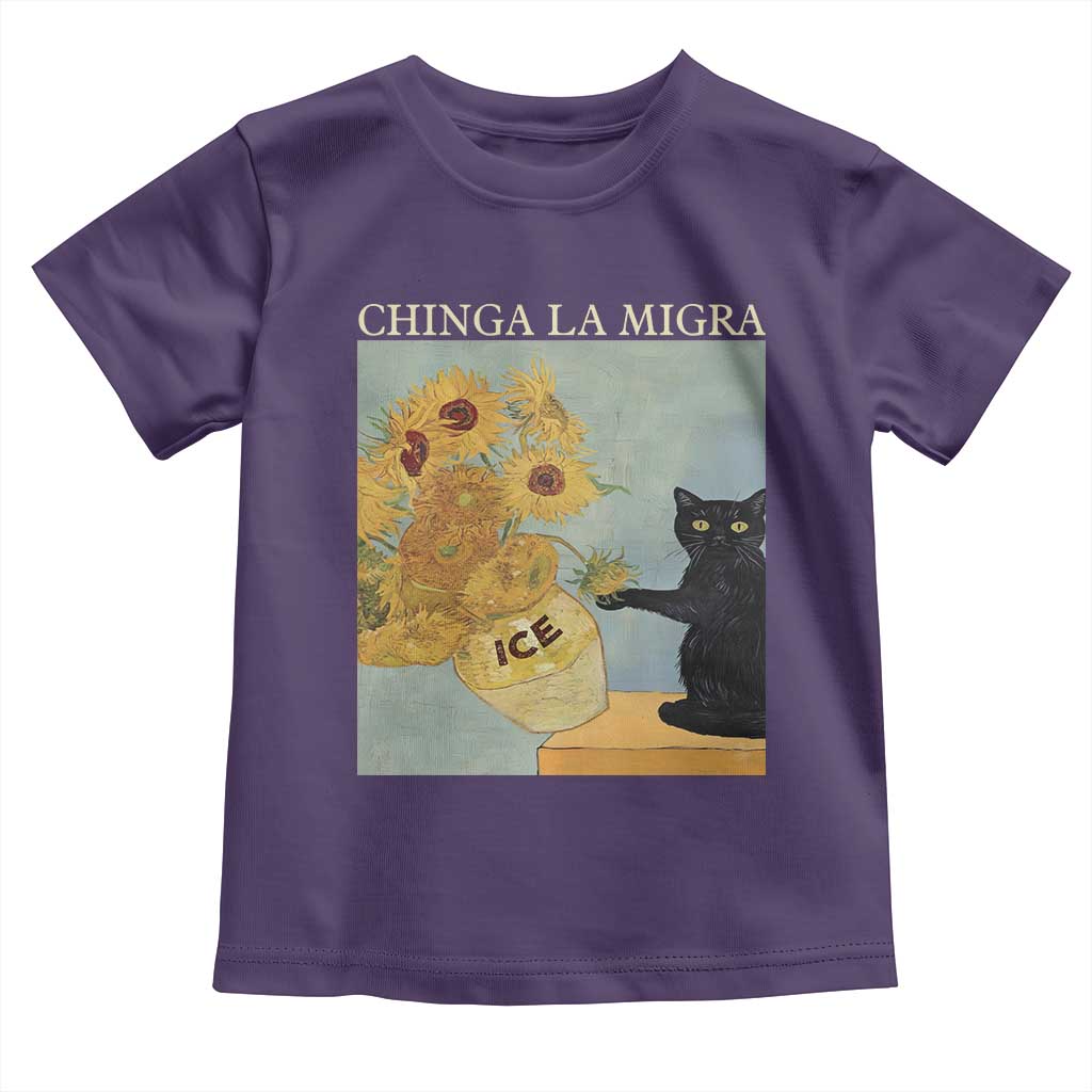Chinga la Migra Toddler T Shirt Subtle FDT Black Cat Meme Van Gogh Art TS10 Purple Print Your Wear