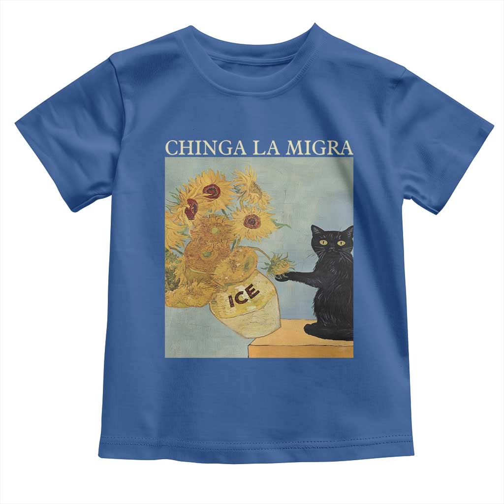 Chinga la Migra Toddler T Shirt Subtle FDT Black Cat Meme Van Gogh Art TS10 Royal Blue Print Your Wear