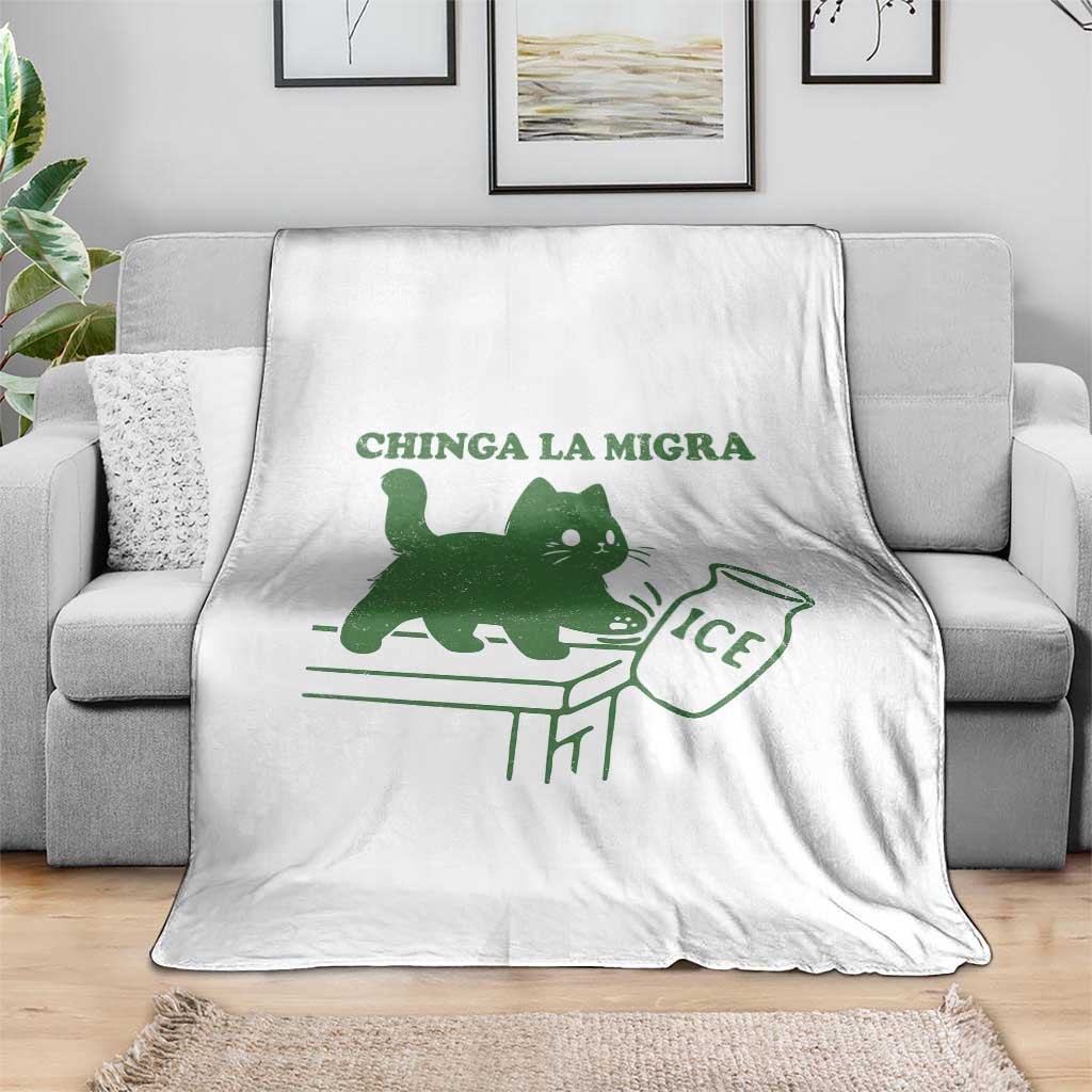 Chinga la Migra Throw Blanket Funny Subtle FDT Cat Meme TS10 Print Your Wear