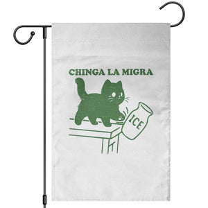 Chinga la Migra Garden Flag Funny Subtle FDT Cat Meme TS10 White Print Your Wear
