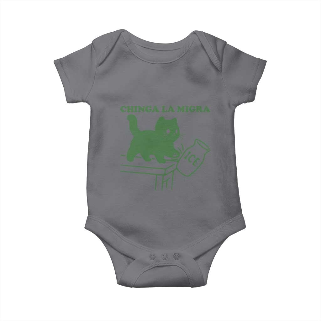Chinga la Migra Baby Onesie Funny Subtle FDT Cat Meme TS10 Charcoal Print Your Wear