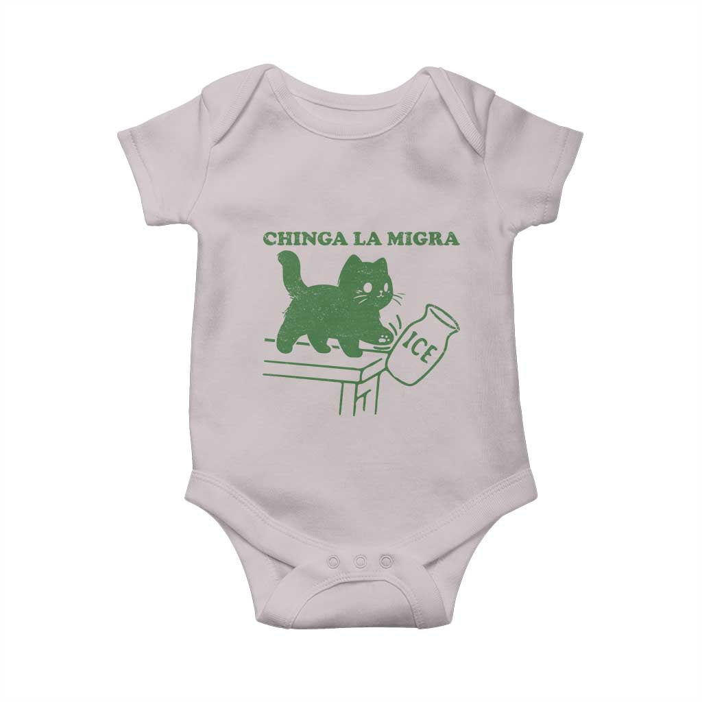 Chinga la Migra Baby Onesie Funny Subtle FDT Cat Meme TS10 Ice Gray Print Your Wear