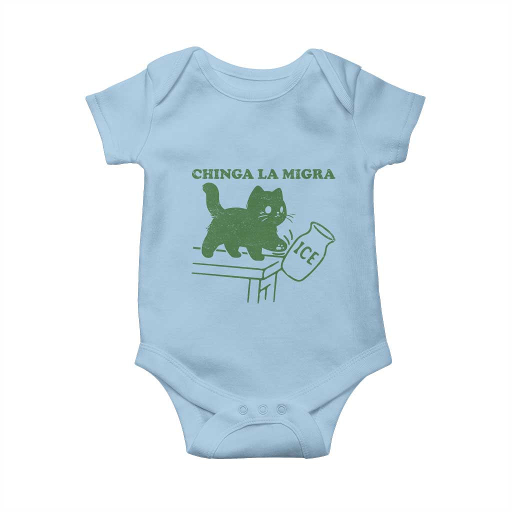 Chinga la Migra Baby Onesie Funny Subtle FDT Cat Meme TS10 Light Blue Print Your Wear
