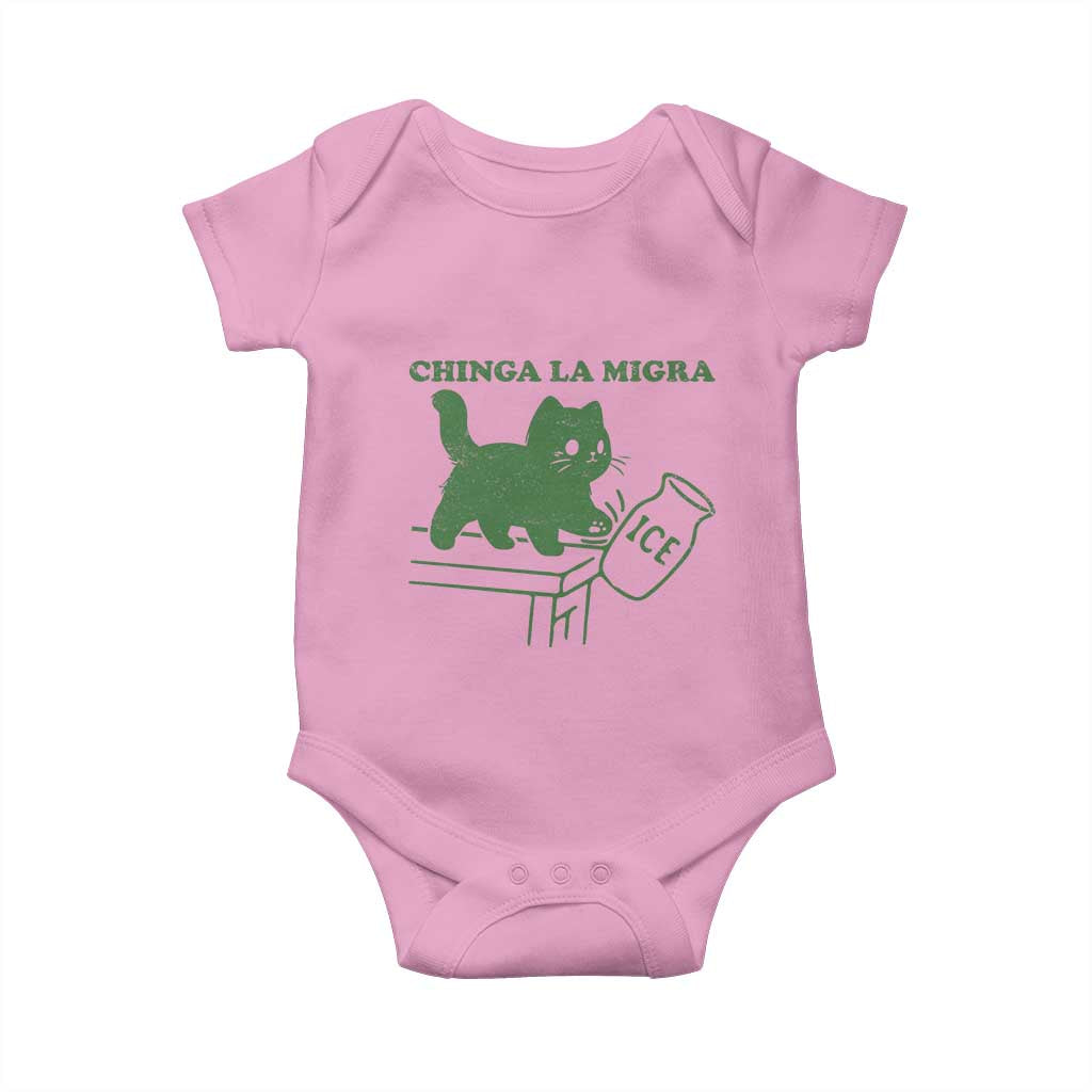 Chinga la Migra Baby Onesie Funny Subtle FDT Cat Meme TS10 Light Pink Print Your Wear