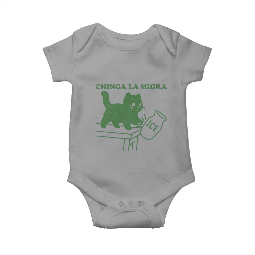 Chinga la Migra Baby Onesie Funny Subtle FDT Cat Meme TS10 Sport Gray Print Your Wear