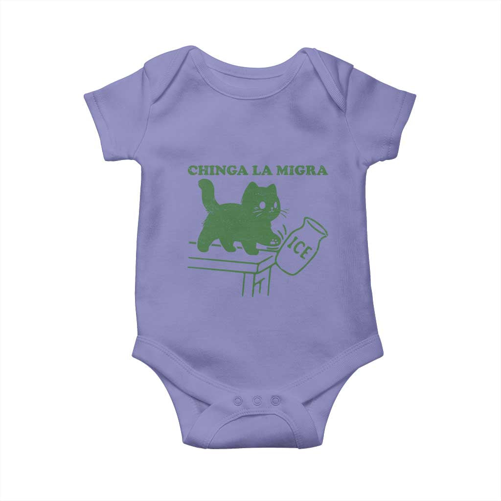 Chinga la Migra Baby Onesie Funny Subtle FDT Cat Meme TS10 Violet Print Your Wear