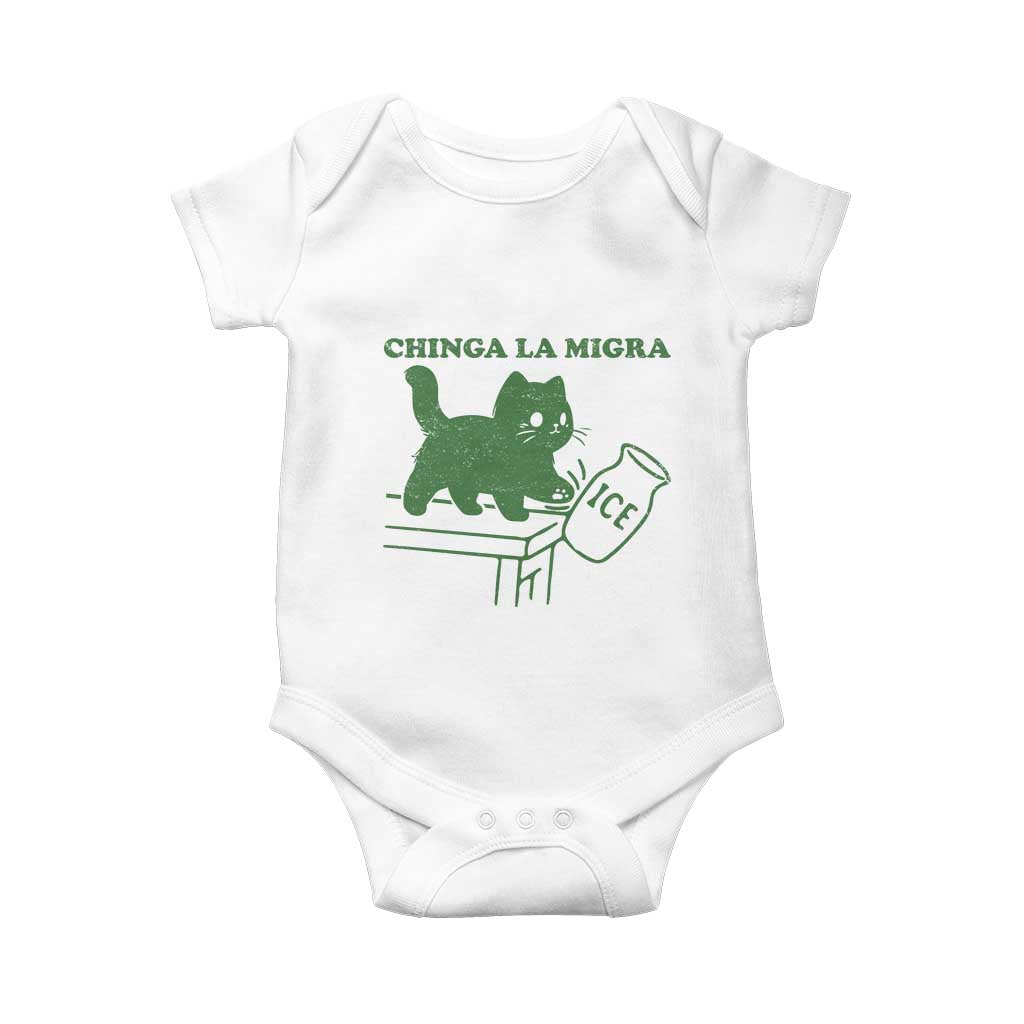 Chinga la Migra Baby Onesie Funny Subtle FDT Cat Meme TS10 White Print Your Wear