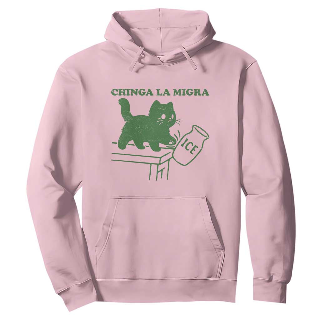 Chinga la Migra Hoodie Funny Subtle FDT Cat Meme TS10 Light Pink Print Your Wear
