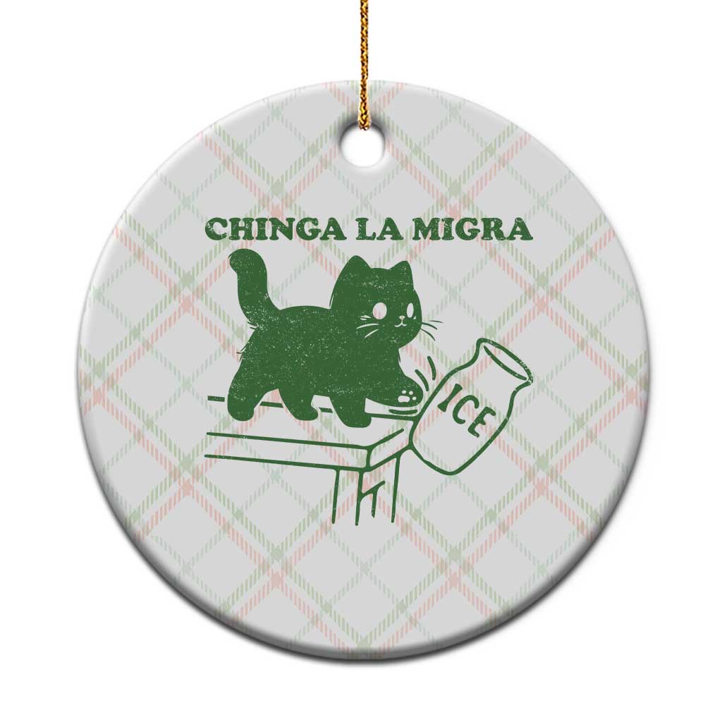 Chinga la Migra Ceramic Ornament Funny Subtle FDT Cat Meme TS10 1pc Christmas Plaid Print Your Wear