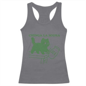 Chinga la Migra Racerback Tank Top Funny Subtle FDT Cat Meme TS10 Charcoal Print Your Wear