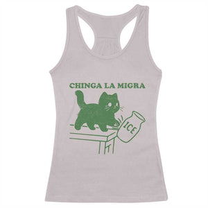 Chinga la Migra Racerback Tank Top Funny Subtle FDT Cat Meme TS10 Ice Gray Print Your Wear