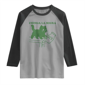 Chinga la Migra Raglan Shirt Funny Subtle FDT Cat Meme TS10 Sport Gray Black Print Your Wear