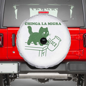 Chinga la Migra Spare Tire Cover Funny Subtle FDT Cat Meme TS10 White Print Your Wear