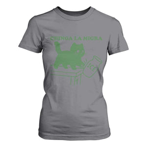Chinga la Migra T Shirt For Women Funny Subtle FDT Cat Meme TS10 Charcoal Print Your Wear