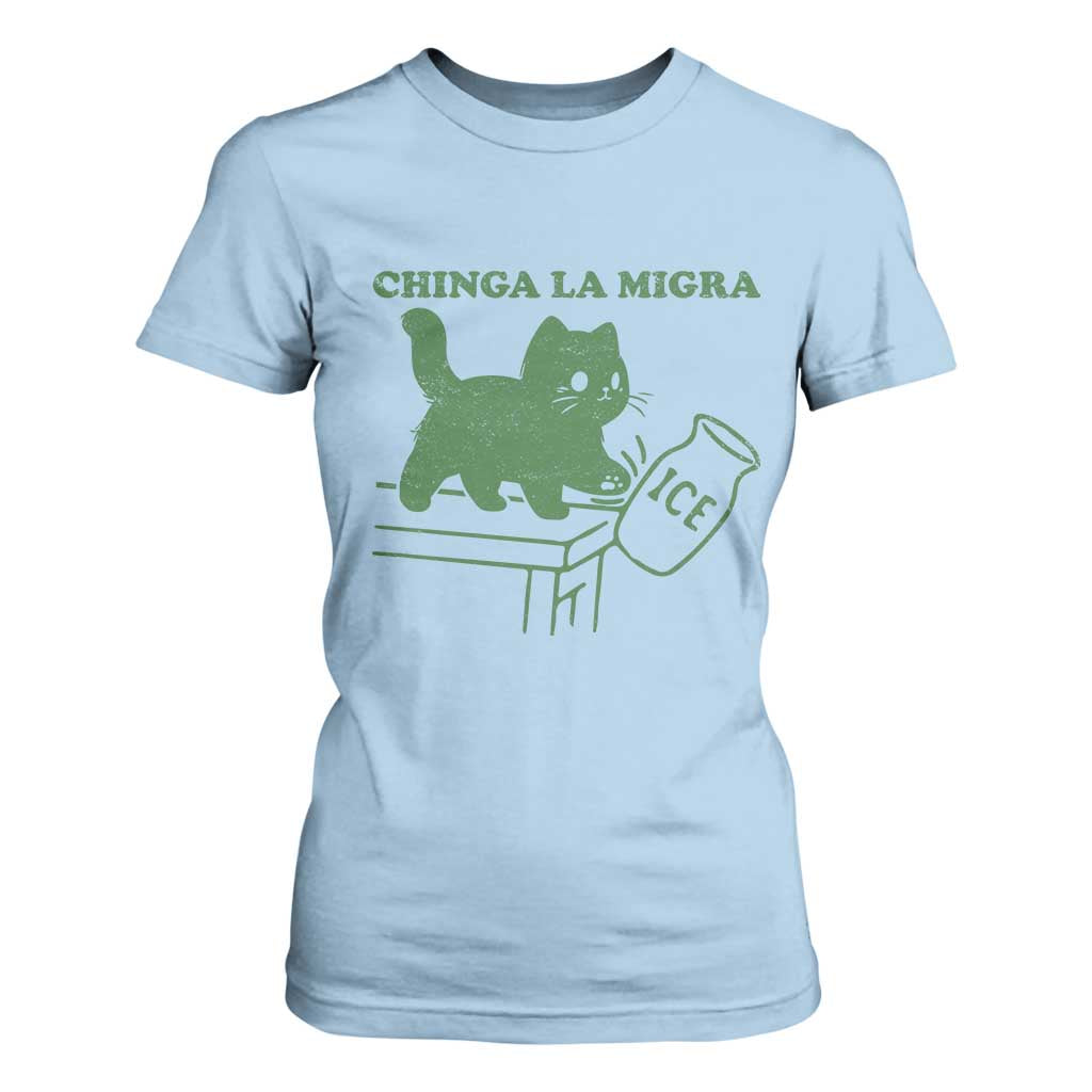 Chinga la Migra T Shirt For Women Funny Subtle FDT Cat Meme TS10 Light Blue Print Your Wear