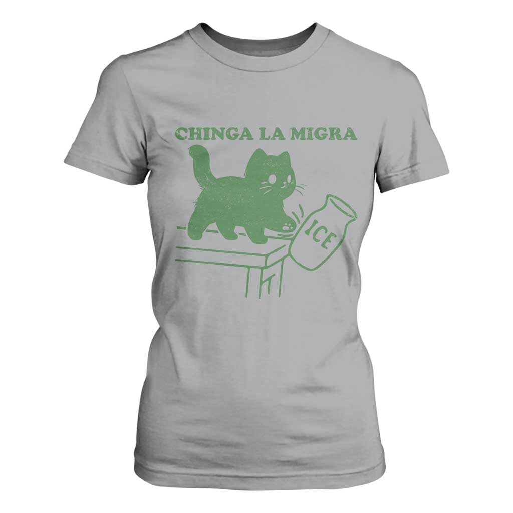 Chinga la Migra T Shirt For Women Funny Subtle FDT Cat Meme TS10 Sport Gray Print Your Wear