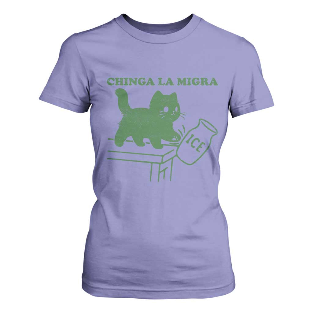 Chinga la Migra T Shirt For Women Funny Subtle FDT Cat Meme TS10 Violet Print Your Wear
