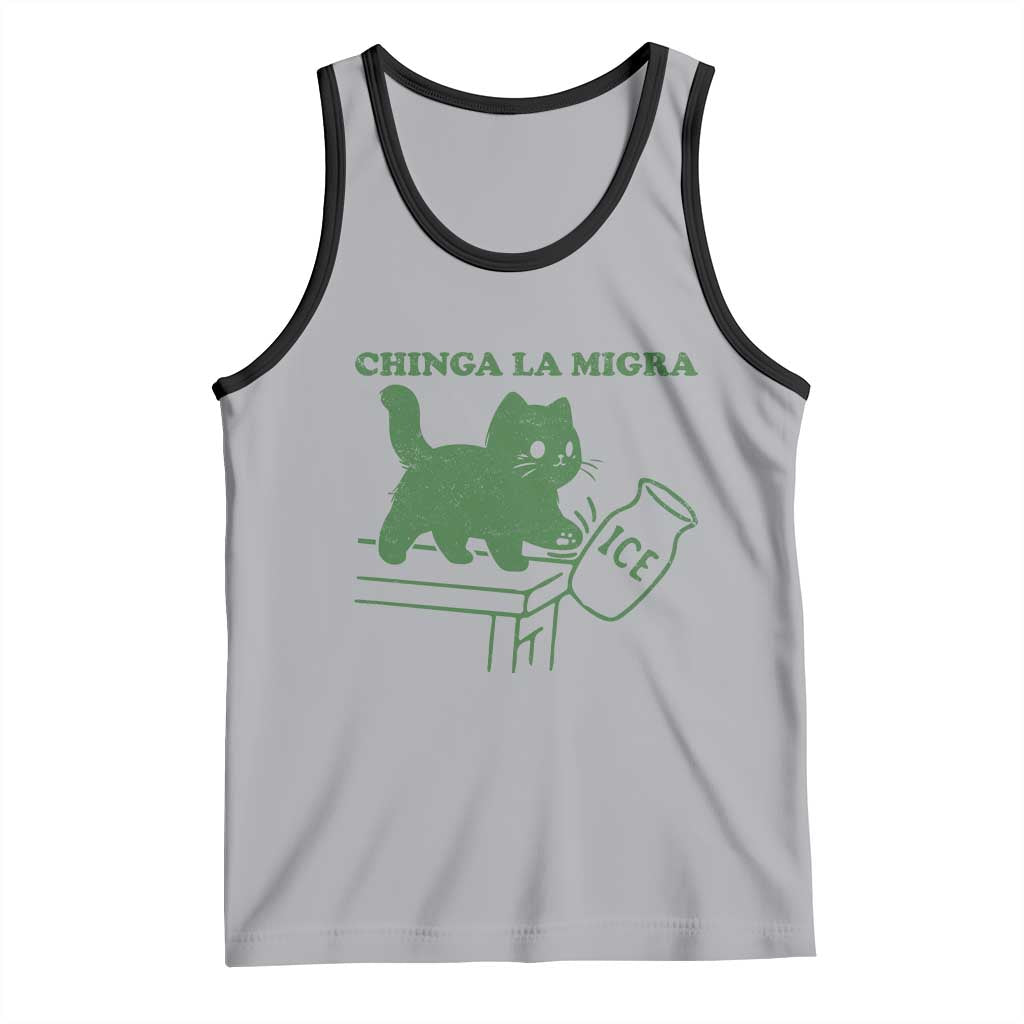 Chinga la Migra Tank Top Funny Subtle FDT Cat Meme TS10 Athletic Heather Black Print Your Wear