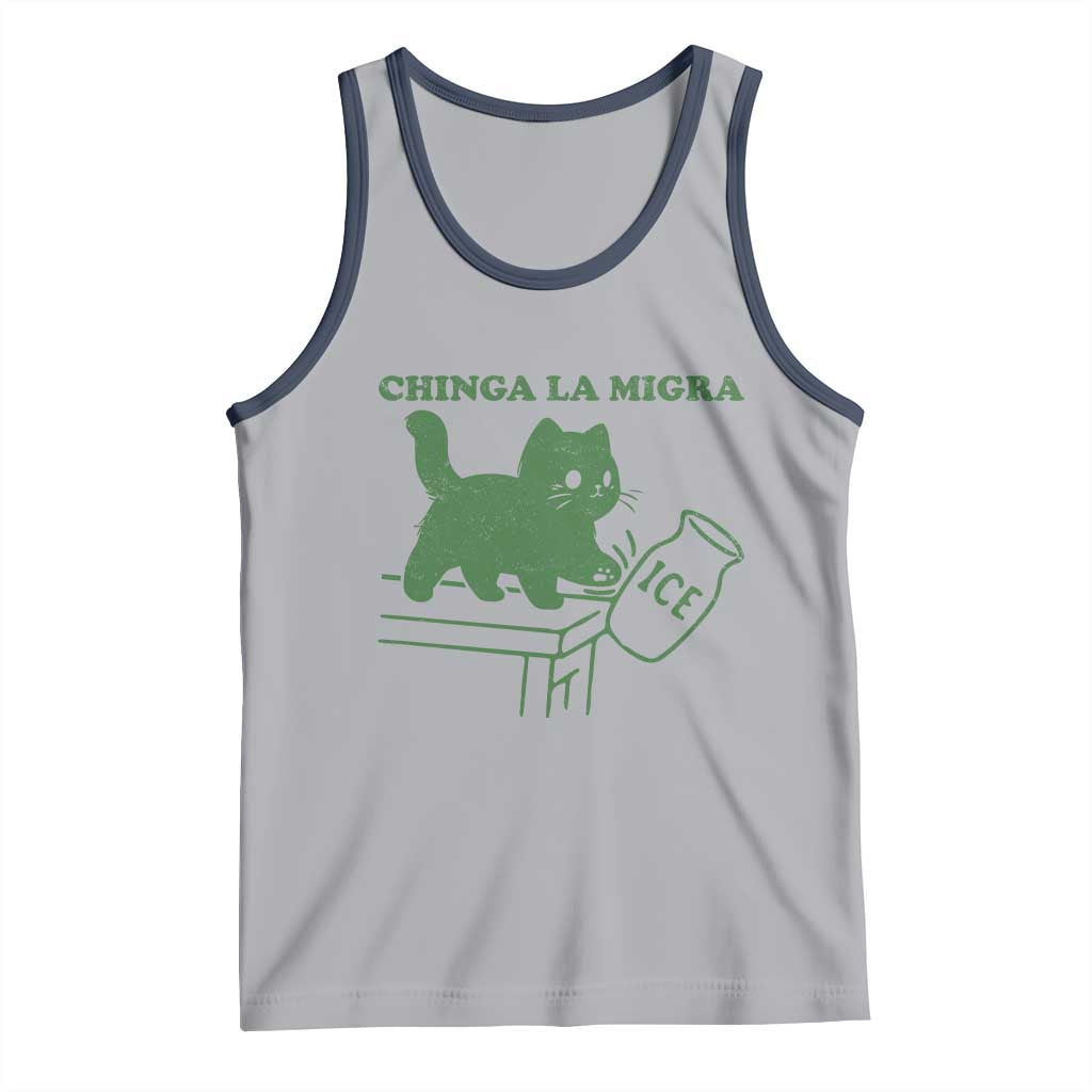Chinga la Migra Tank Top Funny Subtle FDT Cat Meme TS10 Athletic Heather Navy Print Your Wear