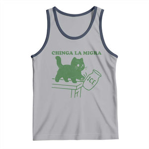 Chinga la Migra Tank Top Funny Subtle FDT Cat Meme TS10 Athletic Heather Navy Print Your Wear