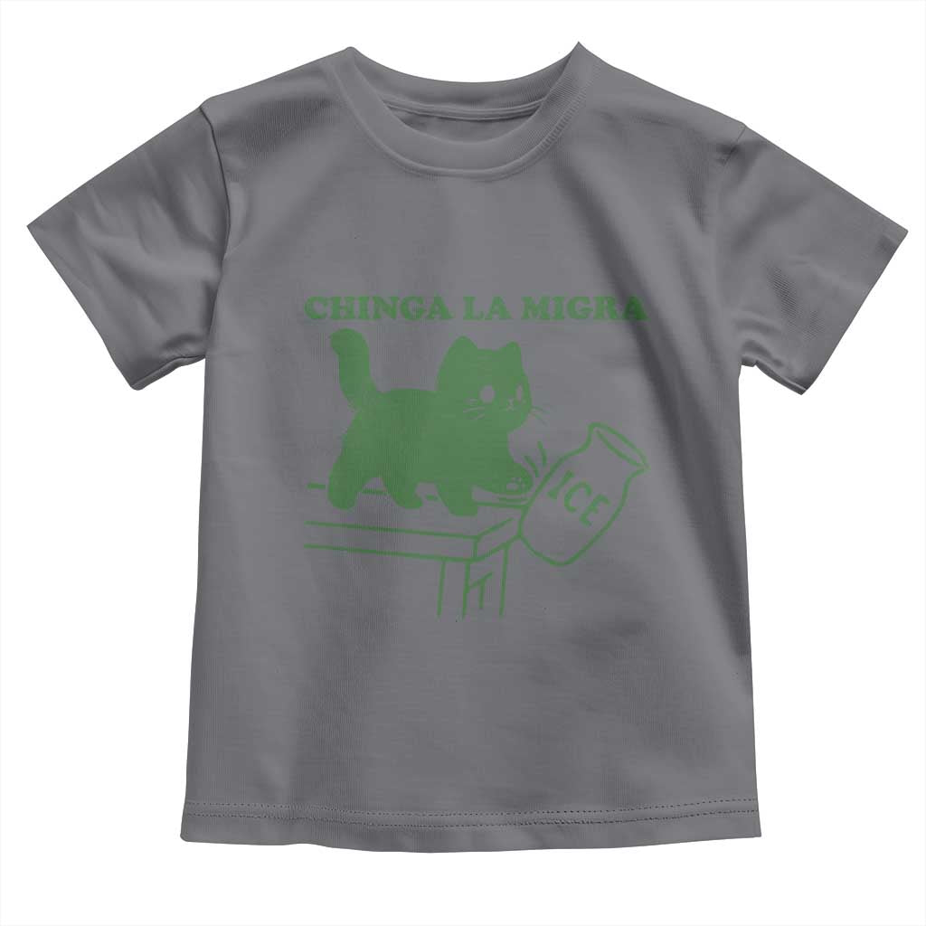 Chinga la Migra Toddler T Shirt Funny Subtle FDT Cat Meme TS10 Charcoal Print Your Wear