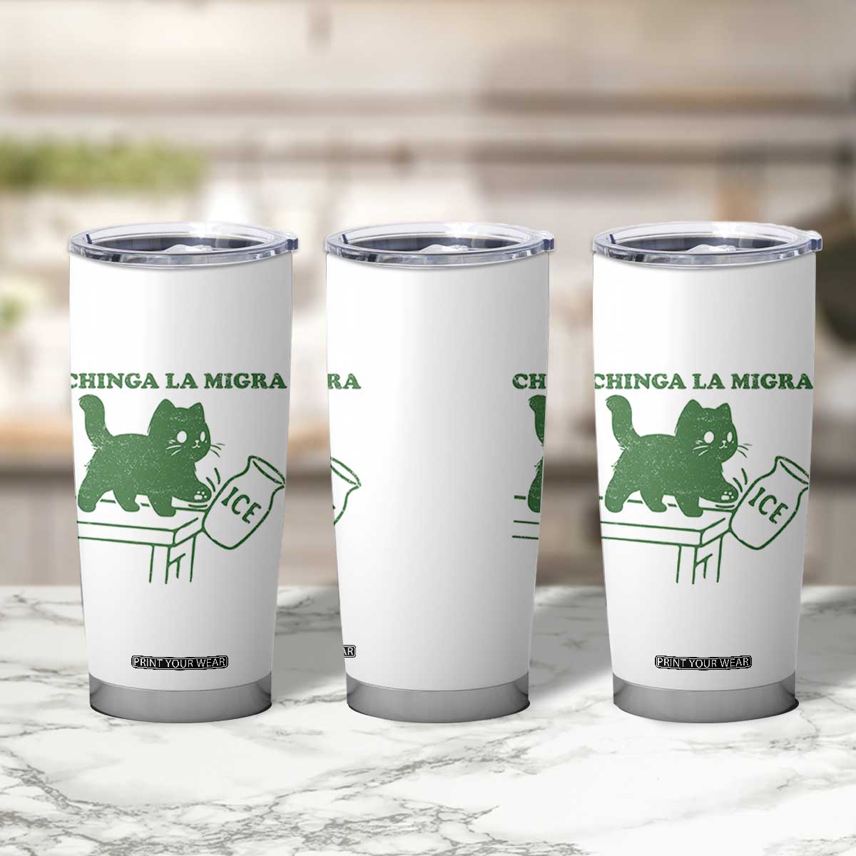 Chinga la Migra Tumbler Cup Funny Subtle FDT Cat Meme TS10 Print Your Wear