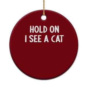 Hold On I See A Cat Ceramic Ornament Funny Pet Parent Humor Cat Person TS10 1pc Red Print Your Wear