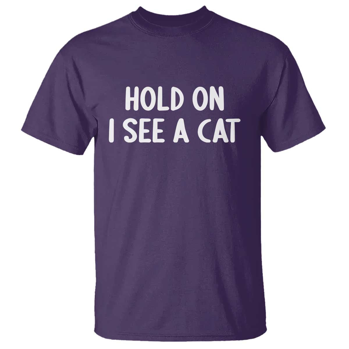 Hold On I See A Cat T Shirt Funny Pet Parent Humor Cat Person TS10 Purple Print Your Wear