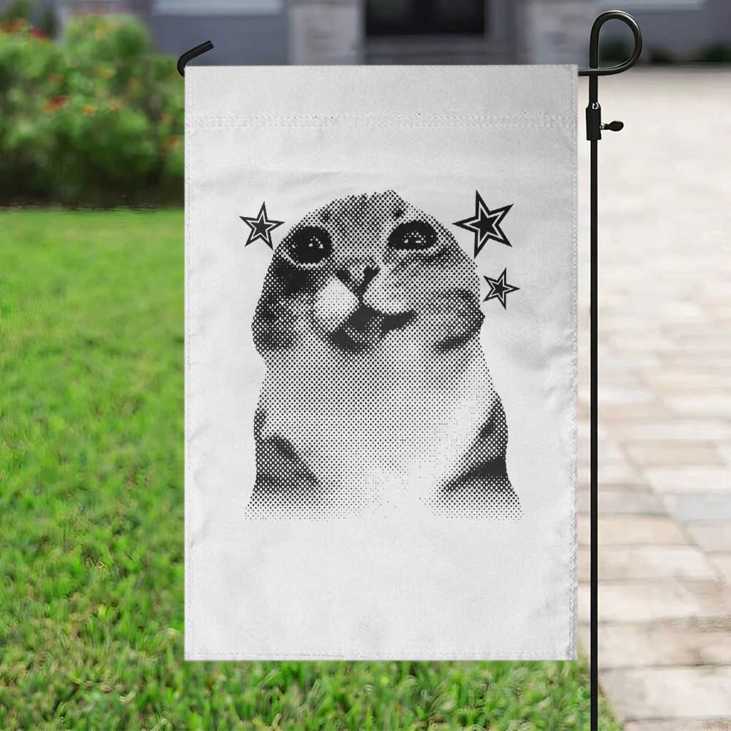 Funny Y2k Cat Meme Garden Flag Vintage Retro Silly Cats Cats lover Gift TS10 Print Your Wear