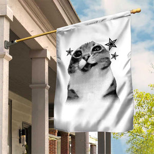 Funny Y2k Cat Meme Garden Flag Vintage Retro Silly Cats Cats lover Gift TS10 Print Your Wear