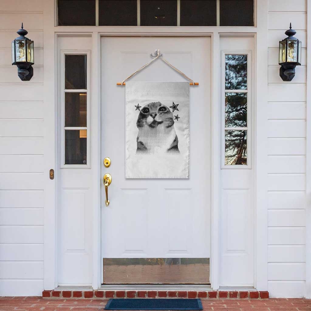 Funny Y2k Cat Meme Garden Flag Vintage Retro Silly Cats Cats lover Gift TS10 Print Your Wear