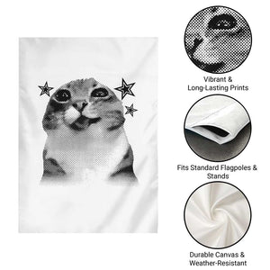 Funny Y2k Cat Meme Garden Flag Vintage Retro Silly Cats Cats lover Gift TS10 Print Your Wear