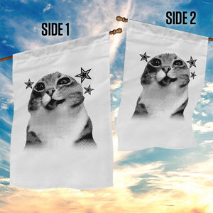 Funny Y2k Cat Meme Garden Flag Vintage Retro Silly Cats Cats lover Gift TS10 Print Your Wear