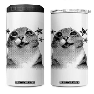 Funny Y2k Cat Meme 4 in 1 Can Cooler Tumbler Vintage Retro Silly Cats Cats lover Gift TS10 One Size: 16 oz White Print Your Wear