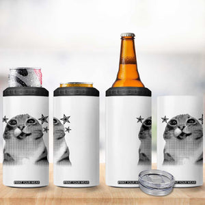 Funny Y2k Cat Meme 4 in 1 Can Cooler Tumbler Vintage Retro Silly Cats Cats lover Gift TS10 Print Your Wear