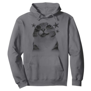 Funny Y2k Cat Meme Hoodie Vintage Retro Silly Cats Cats lover Gift TS10 Charcoal Print Your Wear