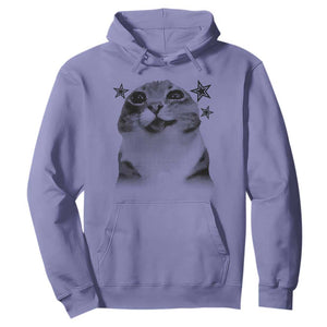 Funny Y2k Cat Meme Hoodie Vintage Retro Silly Cats Cats lover Gift TS10 Violet Print Your Wear