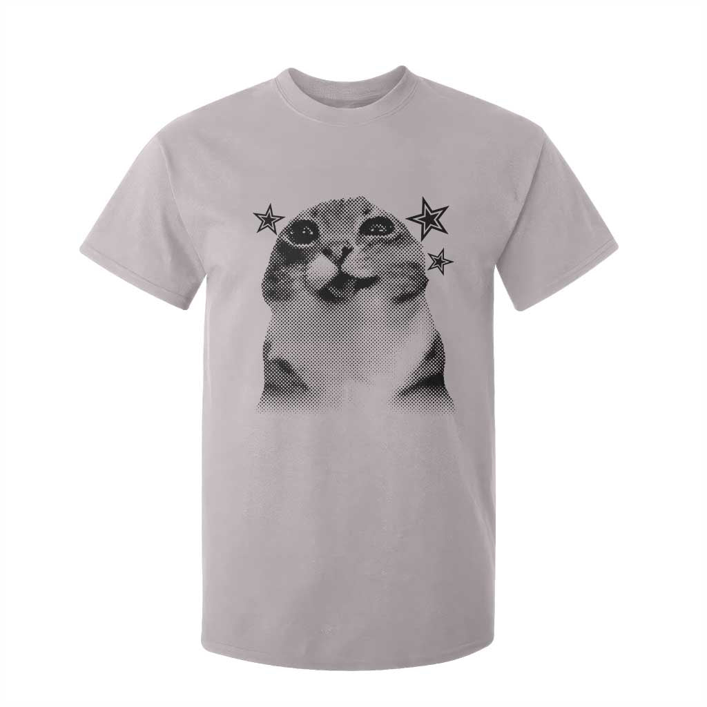 Funny Y2k Cat Meme T Shirt For Kid Vintage Retro Silly Cats Cats lover Gift TS10 Ice Gray Print Your Wear