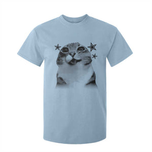 Funny Y2k Cat Meme T Shirt For Kid Vintage Retro Silly Cats Cats lover Gift TS10 Light Blue Print Your Wear