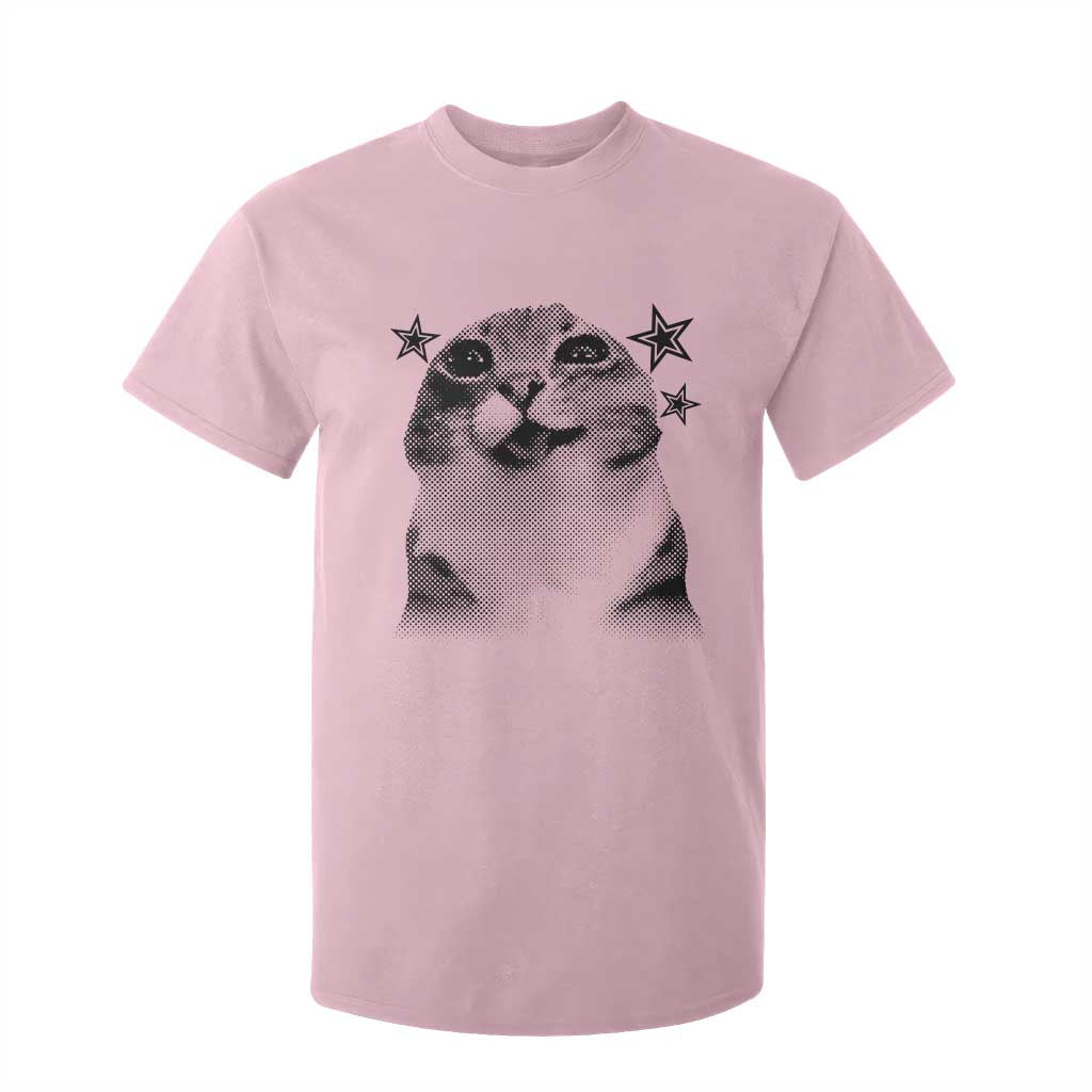 Funny Y2k Cat Meme T Shirt For Kid Vintage Retro Silly Cats Cats lover Gift TS10 Light Pink Print Your Wear