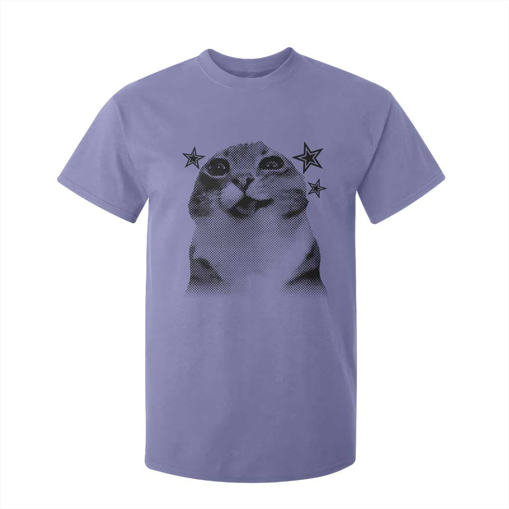Funny Y2k Cat Meme T Shirt For Kid Vintage Retro Silly Cats Cats lover Gift TS10 Violet Print Your Wear