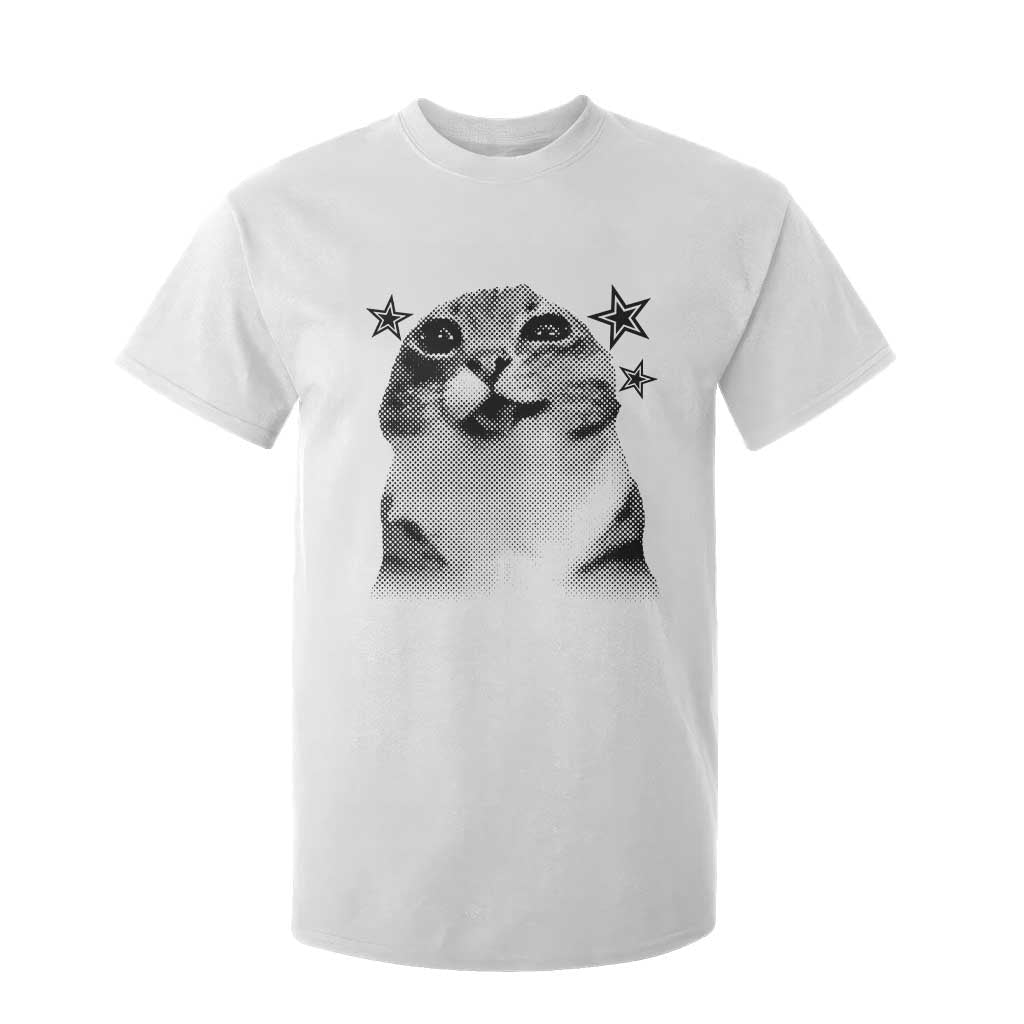 Funny Y2k Cat Meme T Shirt For Kid Vintage Retro Silly Cats Cats lover Gift TS10 White Print Your Wear