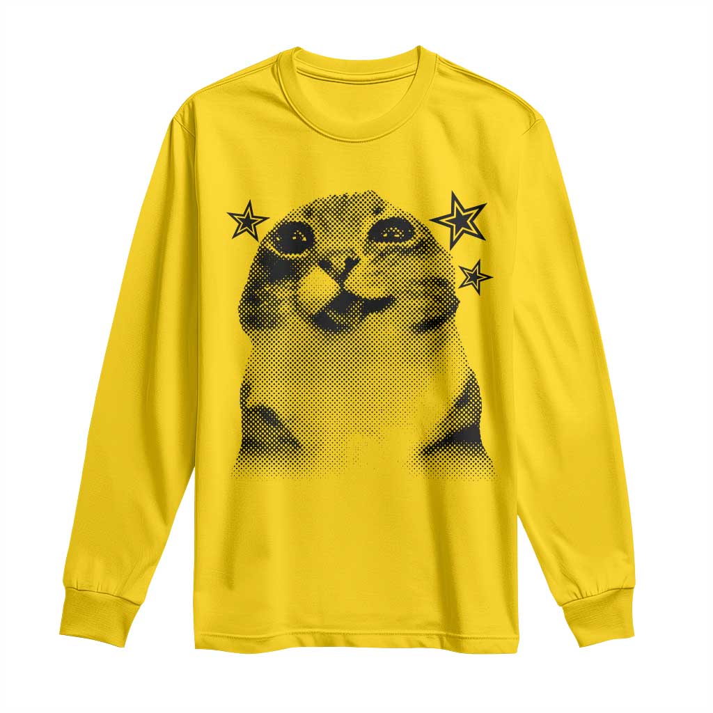 Funny Y2k Cat Meme Long Sleeve Shirt Vintage Retro Silly Cats Cats lover Gift TS10 Daisy Print Your Wear