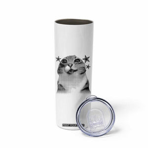 Funny Y2k Cat Meme Skinny Tumbler Vintage Retro Silly Cats Cats lover Gift TS10 Print Your Wear