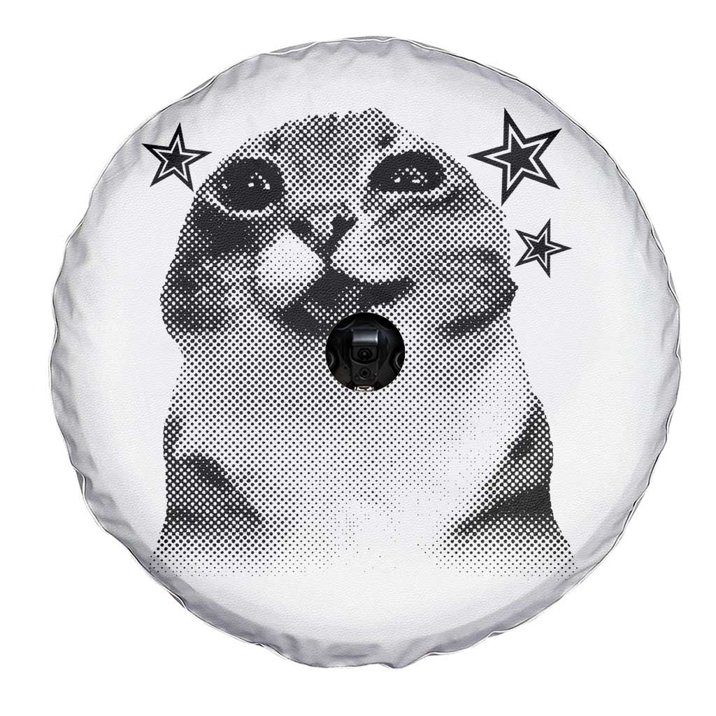 Funny Y2k Cat Meme Spare Tire Cover Vintage Retro Silly Cats Cats lover Gift TS10 Print Your Wear