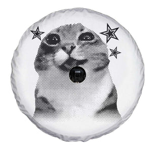 Funny Y2k Cat Meme Spare Tire Cover Vintage Retro Silly Cats Cats lover Gift TS10 Print Your Wear